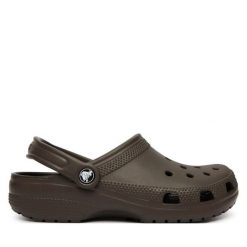 Klapki Crocs. Brązowe klapki Crocs, bez wzorów, bez obcasa. Za 239.99 zł.