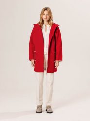 Rodier Wełniany płaszcz w kolorze czerwonym rozmiar: L. Czerwone płaszcze Rodier, l, bez wzorów, z tkaniny, bez kaptura. Za 404.99 zł.