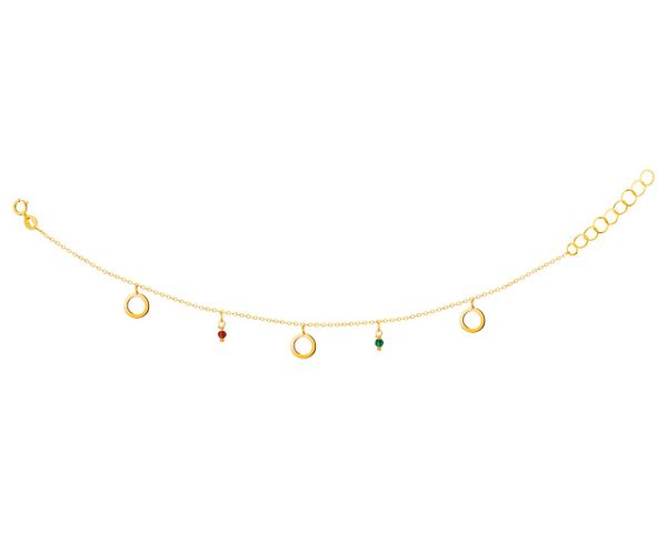 Złota bransoletka ze szkłem, ankier - koła. Żółte bransoletki Apart, szklane. Za 499.00 zł.