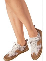 Heine Skórzane sneakersy w kolorze biało-jasnobrązowym rozmiar: 41. Białe trampki Heine, bez wzorów, bez zapięcia. Za 121.45 zł.