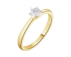 Pierścionek z żółtego i białego złota z brylantem - 0,02 ct - próba 585. Białe pierścionki Apart, z brylantem, złote. Za 2,959.00 zł.