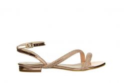 Sandały Bayla-187 1719 Rose 187031, Różowe złoto, Skóra ekologiczna - 37. Żółte sandały Bayla, bez wzorów, z lakierowanej skóry, eleganckie, bez obcasa, na obcasie, bez zapięcia. W wyprzedaży za 179.10 zł.