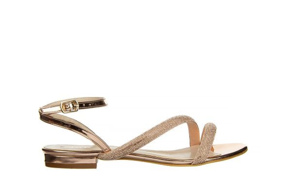 Sandały Bayla-187 1719 Rose 187031, Różowe złoto, Skóra ekologiczna - 37. Żółte sandały Bayla, bez wzorów, z lakierowanej skóry, eleganckie, bez obcasa, na obcasie, bez zapięcia. W wyprzedaży za 179.10 zł.
