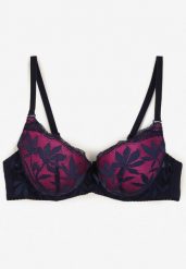 Granatowo-Fuksjowy Koronkowy Biustonosz z Usztywnianymi Miseczkami na Cienkich Regulowanych Ramiączkach Barcena. Niebieskie biustonosze Born2be, bez wzorów, z bawełny. Za 9.99 zł.