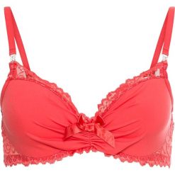 Biustonosz usztywniany bonprix koralowy. Czerwone biustonosze bonprix, z aplikacjami, z koronki. Za 44.99 zł.