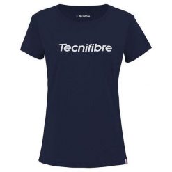 Damski bawełniany T-shirt Tecnifibre Team. Niebieskie t-shirty TECNIFIBRE, xs, bez wzorów, z bawełny, bez kołnierzyka, bez ramiączek. Za 79.99 zł.