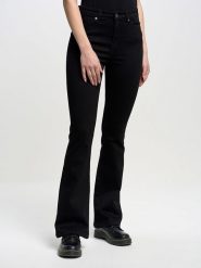 BIG STAR Dżinsy - Flare fit - w kolorze czarnym rozmiar: W29/L32. Czarne jeansy Big Star, l, z aplikacjami, z podwyższonym stanem. Za 202.95 zł.