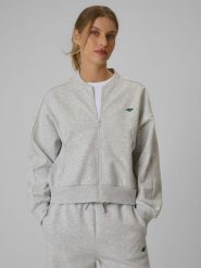 4F Bluza dresowa loose bez kaptura damska - szara M. Szare bluzy 4f, m, bez wzorów, z bawełny, bez kaptura. Za 189.99 zł.