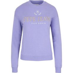 Bluza Pepe Jeans. Fioletowe bluzy Pepe Jeans, bez wzorów, z jeansu, bez kaptura. Za 139.00 zł.