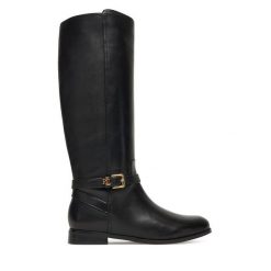 Oficerki LAUREN RALPH LAUREN. Czarne kozaki Lauren Ralph Lauren, bez obcasa, na płaskiej podeszwie, bez zapięcia. Za 1,289.00 zł.