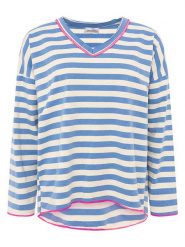 Zwillingsherz Bluza "Neon Stripes" w kolorze biało-niebieskim rozmiar: onesize. Białe bluzy Zwillingsherz, bez wzorów, bez kaptura. Za 174.50 zł.