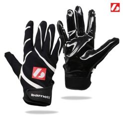Rękawice do futbolu amerykańskiego Pro Receiver, RE, DB, RB, FRG-03. Czarne rękawiczki BARNETT, bez wzorów, sportowe. Za 139.00 zł.