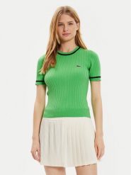 Lacoste Sweter AF6946 Zielony Slim Fit. Zielone swetry Lacoste, bez wzorów, z syntetyku, bez ramiączek. Za 609.99 zł.