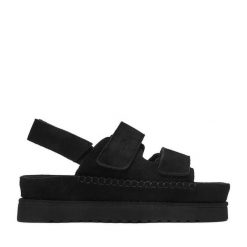 Sandały Badura. Czarne sandały Badura, bez wzorów, bez obcasa, na płaskiej podeszwie, bez zapięcia. Za 249.99 zł.