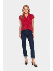 SAINT TROPEZ Bluzka w kolorze czerwonym rozmiar: M. Czerwone bluzki Saint Tropez, m, bez wzorów, bez kołnierzyka, bez ramiączek. Za 149.95 zł.