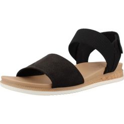 Sandały SKECHERS 114710S Czarny. Czarne sandały Skechers, bez wzorów, z materiału, bez obcasa, bez zapięcia. Za 159.99 zł.
