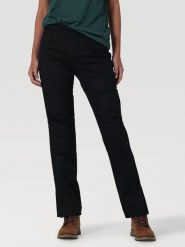 WRANGLER REINFORCED SOFTSHELL PANT DAMSKIE SPODNIE MATERIAŁOWE BLACK WC2GAW100 112324386. Czarne spodnie materiałowe Wrangler, l, bez wzorów, z materiału. Za 209.99 zł.