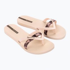 Japonki damskie Ipanema Kirei Chic. Brązowe klapki Ipanema, bez wzorów, bez obcasa. Za 79.99 zł.