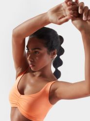 4F Top szybkoschący z materiałów z recyklingu damski 4F x Anna Lewandowska S. Brązowe topy 4f, s, bez wzorów, z dzianiny, bez kołnierzyka, bez ramiączek. Za 129.99 zł.