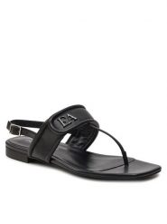 Emporio Armani Sandały X3Q087 XF271 00002 Czarny. Czarne sandały Emporio Armani, bez wzorów, ze skóry, bez obcasa, na płaskiej podeszwie, bez zapięcia. Za 849.99 zł.