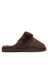 Tommy Hilfiger Kapcie Th Premium Shearling Shoes FW0FW09947 Brązowy ciemny. Brązowe obuwie domowe TOMMY HILFIGER, bez wzorów, bez zapięcia. Za 409.99 zł.