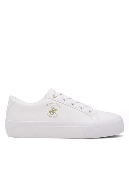 Beverly Hills Polo Club Trampki CEOWB-BHPC040W Biały. Białe trampki Beverly Hills Polo Club, bez wzorów, ze skóry, bez zapięcia. Za 179.99 zł.