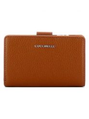 COCCINELLE Skórzany portfel w kolorze jasnobrązowym - 13 x 9 cm rozmiar: onesize. Brązowe portfele Coccinelle, bez wzorów, z materiału. Za 336.95 zł.