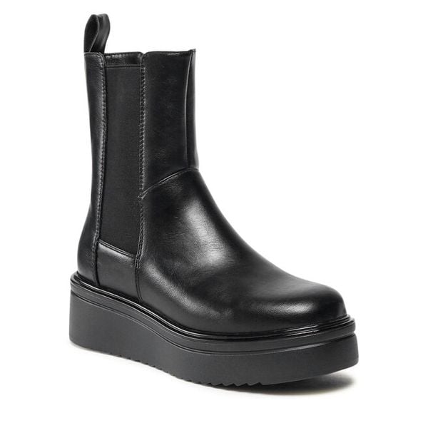 Botki Jenny Fairy. Czarne botki Jenny Fairy, bez wzorów, bez obcasa, na płaskiej podeszwie, bez zapięcia. Za 107.99 zł.