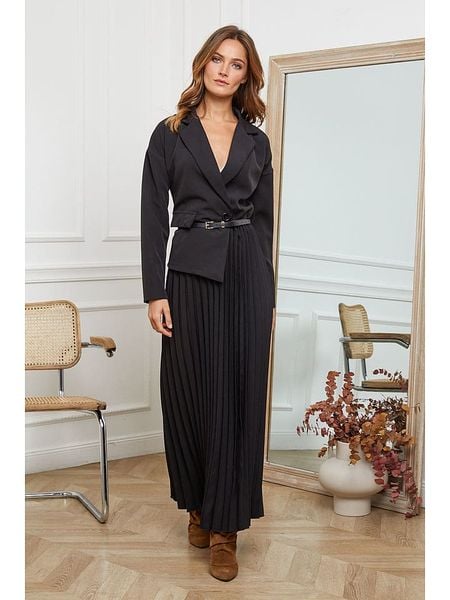 Joséfine Sukienka "Jaune" w kolorze czarnym rozmiar: XL. Czarne sukienki Joséfine, na co dzień, xl, bez wzorów, ze skóry, bez kołnierzyka, bez ramiączek, maxi, proste. Za 183.15 zł.