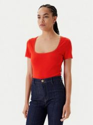 Morgan T-Shirt 232-DLUBI Pomarańczowy Slim Fit. Brązowe t-shirty Morgan, xl, bez wzorów, z bawełny, bez kołnierzyka, bez ramiączek. Za 189.99 zł.