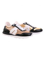 Högl Skórzane sneakersy "Tony" w kolorze złoto-czarnym rozmiar: 38,5. Czarne trampki Högl, bez wzorów, z materiału, bez zapięcia. Za 483.45 zł.