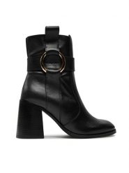 See By Chloé Botki Zelda SB43001A Czarny. Czarne botki See By Chloé, bez wzorów, ze skóry, bez obcasa, na słupku, bez zapięcia. Za 2,749.00 zł.