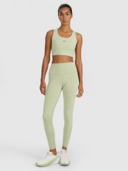 4F Legginsy treningowe szybkoschnące damskie - zielone M. Zielone legginsy 4f, m, bez wzorów, z dzianiny, z podwyższonym stanem. Za 119.99 zł.