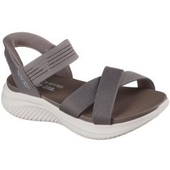 Sandały Skechers Ultra Flex 3.0 - Nev, Kobiety. Szare sandały Skechers, bez wzorów, sportowe, bez obcasa, bez zapięcia. Za 390.00 zł.