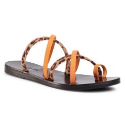 Japonki QUAZI. Brązowe klapki QUAZI, bez wzorów, bez obcasa. Za 239.99 zł.