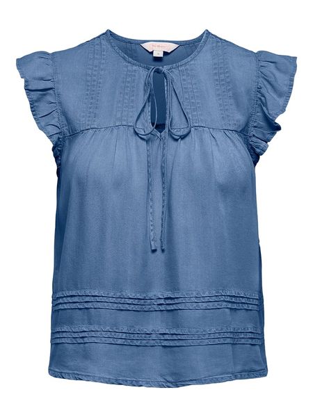 ONLY Bluzka w kolorze niebieskim rozmiar: XL. Niebieskie bluzki Only, xl, bez wzorów, z lyocellu, bez kołnierzyka, bez ramiączek. Za 133.60 zł.