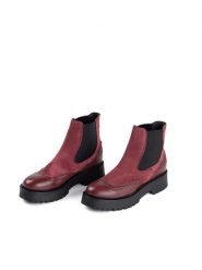 Anna Morellini Skórzane sztyblety "Doniciana" w kolorze czerwonym rozmiar: 41. Czerwone botki Anna Morellini, bez wzorów, bez obcasa, bez zapięcia. Za 381.24 zł.