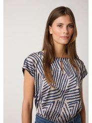 More & More Bluzka w kolorze beżowo-granatowym rozmiar: 38. Niebieskie bluzki More & More, bez wzorów, bez kołnierzyka, bez ramiączek. Za 114.95 zł.