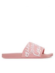 Versace Jeans Couture Klapki 78VA3SQ1 Różowy. Czerwone klapki Versace Jeans Couture, bez wzorów, z jeansu, bez obcasa. Za 189.99 zł.