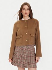 Tommy Hilfiger Kurtka przejściowa WW0WW47446 Beżowy Regular Fit. Brązowe kurtki TOMMY HILFIGER, bez wzorów, z syntetyku, bez kaptura. Za 1,199.00 zł.