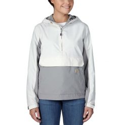 Kurtka damska przeciwdeszczowa Carhartt Anorak. Białe kurtki sportowe Carhartt, s, bez wzorów, bez kaptura, trekkingowe. Za 426.85 zł.