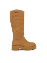 Guess Kozaki FLFL2Y SUE11 Brązowy jasny. Brązowe kozaki Guess, ze skóry, bez obcasa, na płaskiej podeszwie, bez zapięcia. Za 824.99 zł.