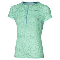 Koszulka damska Mizuno Graphic. Zielone bluzki Mizuno, bez wzorów, eleganckie, bez kołnierzyka, bez ramiączek. Za 179.99 zł.