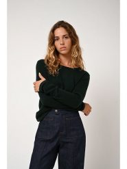 AUTHENTIC CASHMERE Kaszmirowy sweter "Epéna" w kolorze ciemnozielonym rozmiar: L. Zielone swetry AUTHENTIC CASHMERE, l, bez wzorów, z kaszmiru, bez ramiączek. Za 281.76 zł.