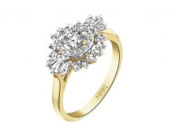 Pierścionek z żółtego złota z diamentami - 0,57 ct - próba 585. Żółte pierścionki Apart, z diamentem, złote. Za 8,290.00 zł.