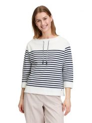 BETTY & CO Bluza w kolorze biało-granatowym rozmiar: 44. Białe bluzy Betty & Co, bez wzorów, bez kaptura. Za 118.01 zł.