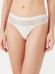 Calvin Klein Underwear Stringi 000QF7980E Écru. Stringi Calvin Klein Underwear, bez wzorów, z syntetyku. Za 69.99 zł.