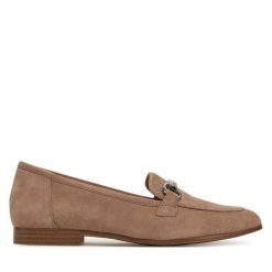 Lordsy Caprice. Brązowe lordsy Caprice, bez wzorów, bez obcasa, bez zapięcia. Za 289.99 zł.