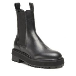 Sztyblety GINO ROSSI. Czarne botki Gino Rossi, bez wzorów, bez obcasa, na płaskiej podeszwie, bez zapięcia. Za 319.99 zł.