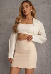 Beżowa Ołówkowa Spódnica VICES w Stylu Basic Fretima. Brązowe spódnice Renee, na co dzień, l, bez wzorów, z dzianiny, eleganckie, mini, dopasowane. Za 99.99 zł.